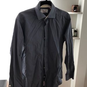 Mens penguin dress shirt grey nice needs an iron